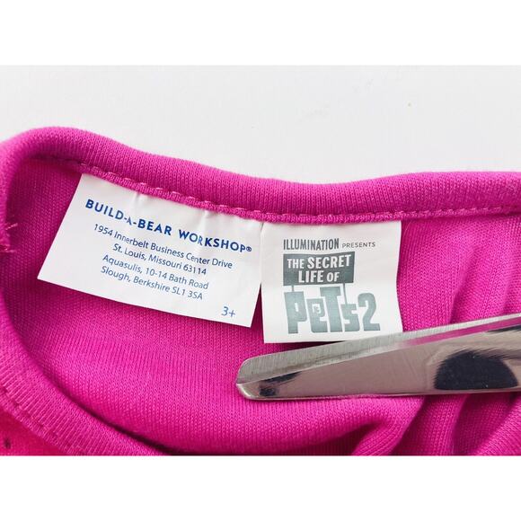 Build A Bear Plush Teddy Pink Soft Heart Nose Stuffed Animal Kitty White Scruffy - Picture 9 of 11